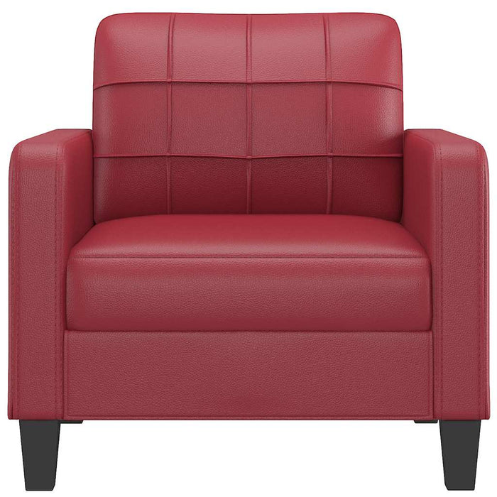 Canapea de o persoană, roșu vin, 60 cm, piele ecologică - WALTI WALTI