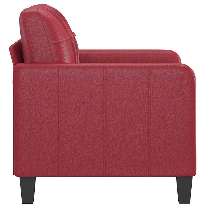 Canapea de o persoană, roșu vin, 60 cm, piele ecologică - WALTI WALTI