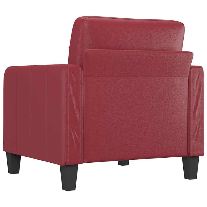 Canapea de o persoană, roșu vin, 60 cm, piele ecologică - WALTI WALTI