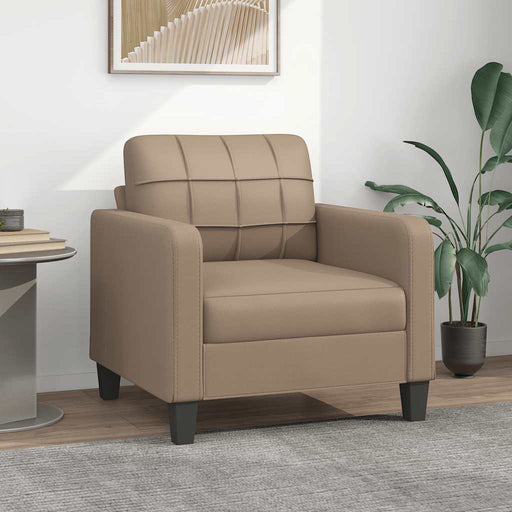 Canapea de o persoană, cappuccino, 60 cm, piele ecologică - WALTI WALTI