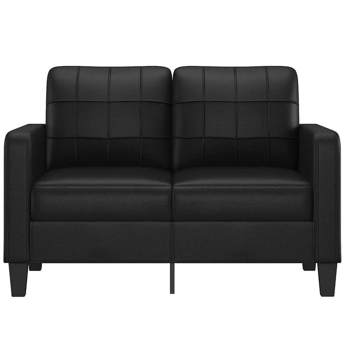 Canapea cu 2 locuri, negru, 120 cm, piele ecologică WALTI