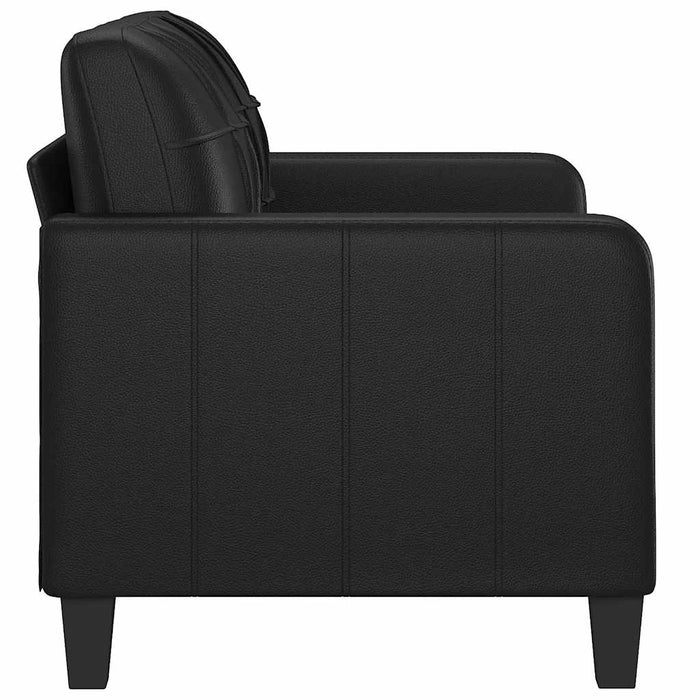 Canapea cu 2 locuri, negru, 120 cm, piele ecologică WALTI