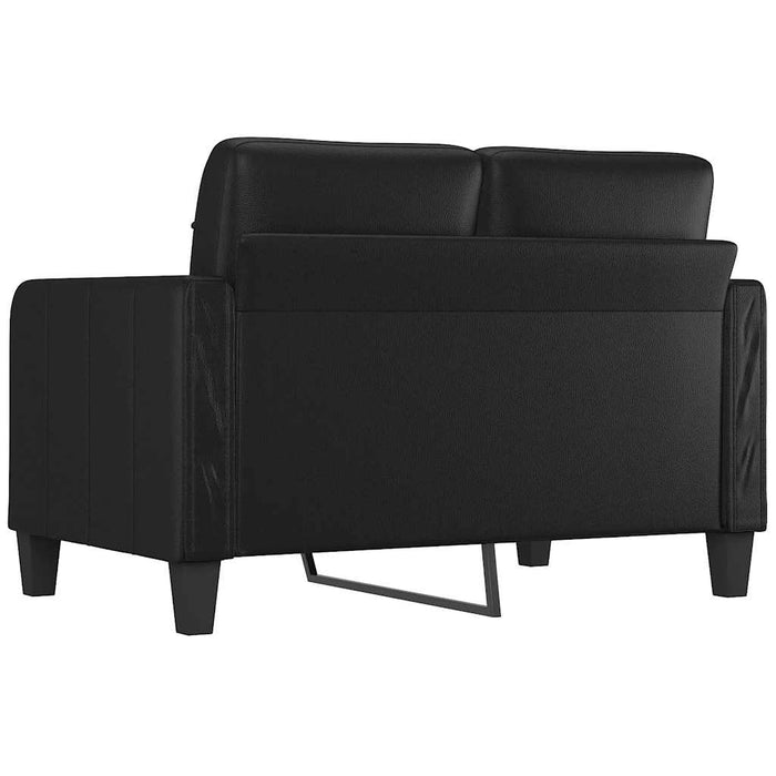 Canapea cu 2 locuri, negru, 120 cm, piele ecologică WALTI