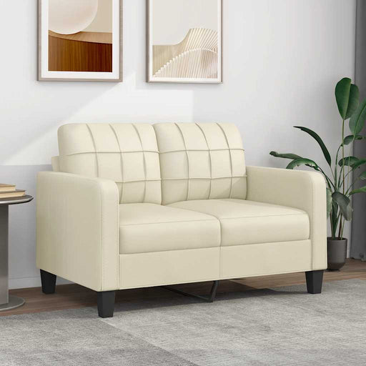 Canapea cu 2 locuri, crem, 120 cm, piele ecologică - WALTI WALTI