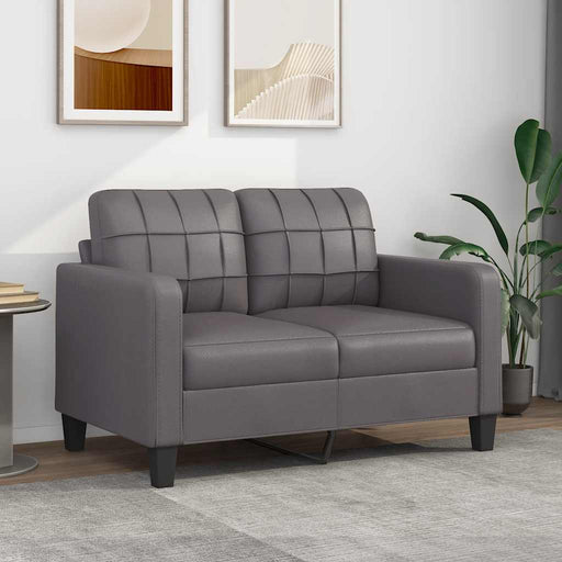 Canapea cu 2 locuri, gri, 120 cm, piele ecologică - WALTI WALTI