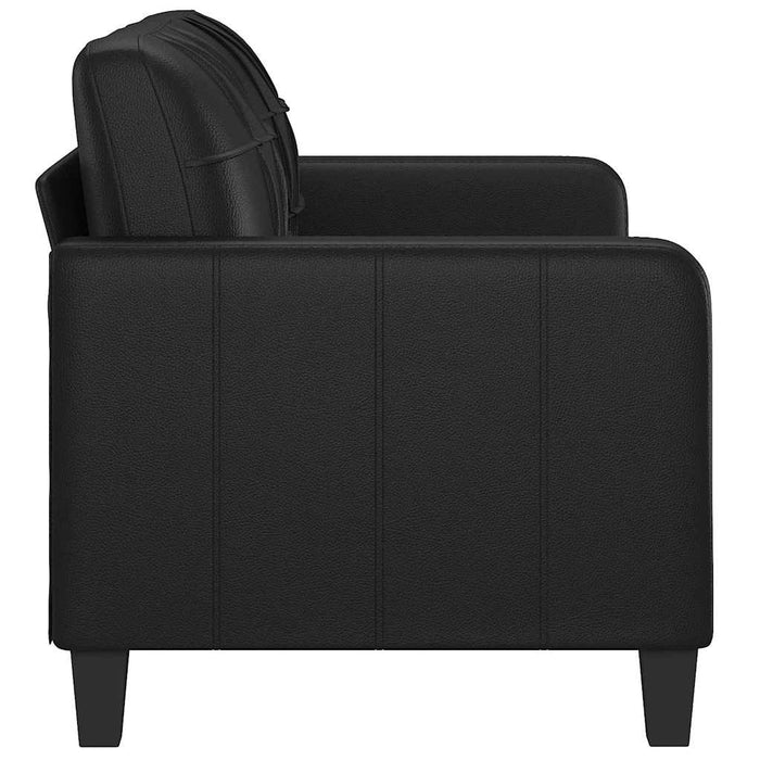 Canapea cu 2 locuri, negru, 140 cm, piele ecologică WALTI