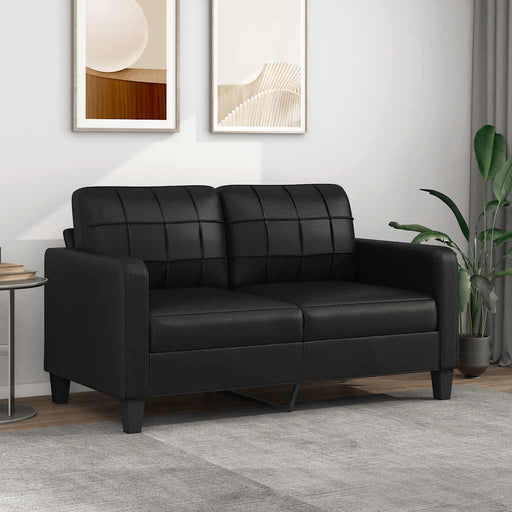 Canapea cu 2 locuri, negru, 140 cm, piele ecologică - WALTI WALTI