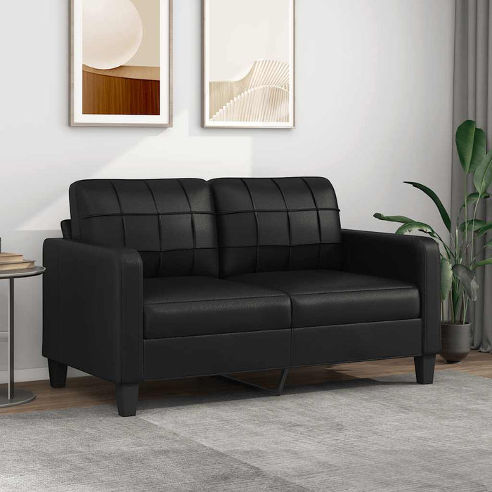 Canapea cu 2 locuri, negru, 140 cm, piele ecologică WALTI