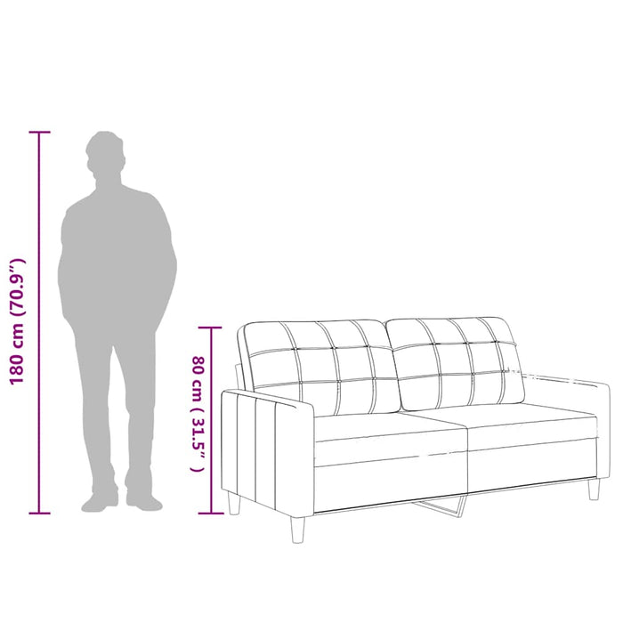Canapea cu 2 locuri, crem, 140 cm, piele ecologică WALTI