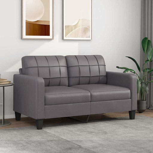 Canapea cu 2 locuri, gri, 140 cm, piele ecologică - WALTI WALTI