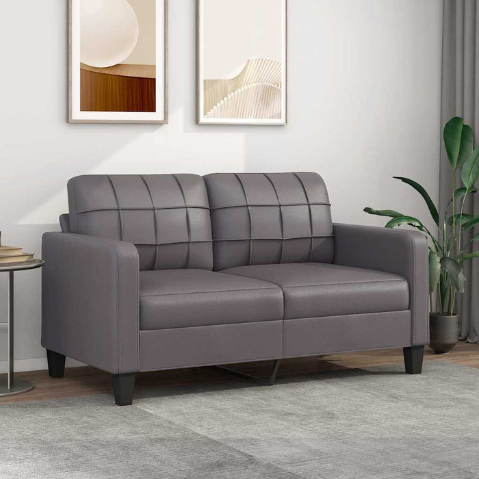 Canapea cu 2 locuri, gri, 140 cm, piele ecologică - WALTI WALTI