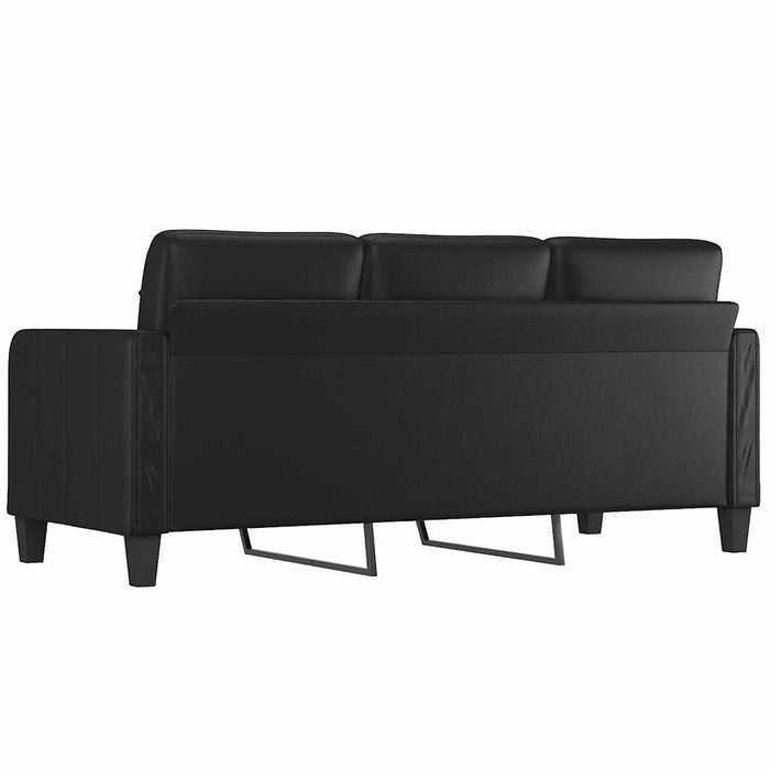 Canapea cu 3 locuri, negru, 180 cm, piele ecologică - WALTI WALTI