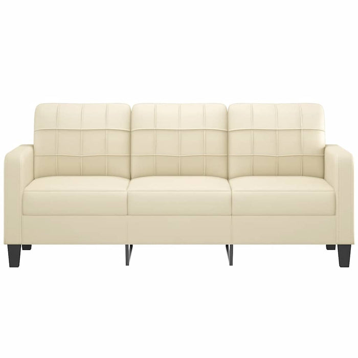 Canapea cu 3 locuri, crem, 180 cm, piele ecologică WALTI