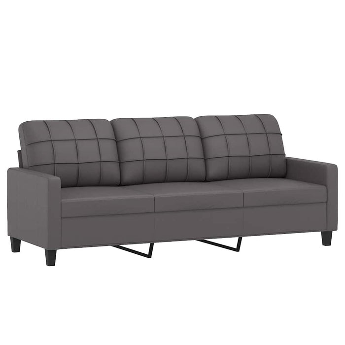 Canapea cu 3 locuri, gri, 180 cm, piele ecologică - WALTI WALTI