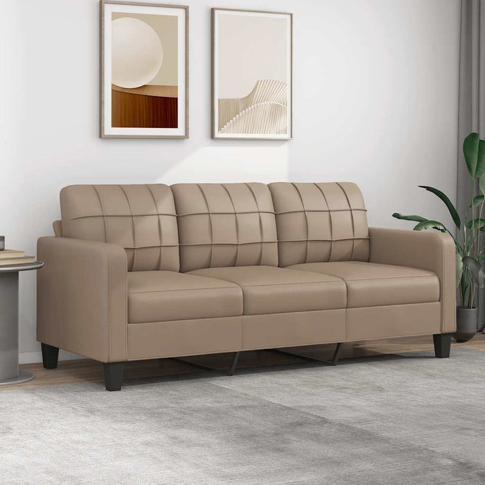 Canapea cu 3 locuri, cappuccino, 180 cm, piele ecologică WALTI
