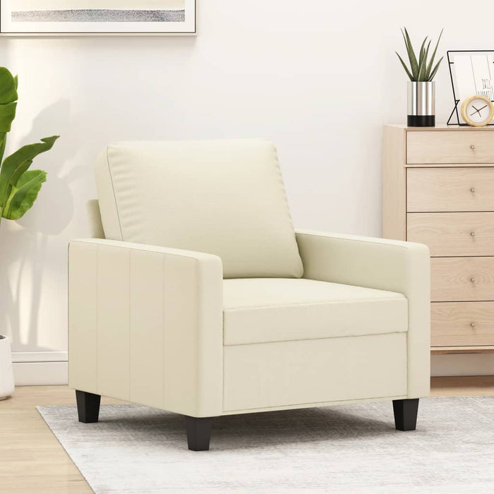Canapea de o persoană, crem, 60 cm, piele ecologică - WALTI WALTI