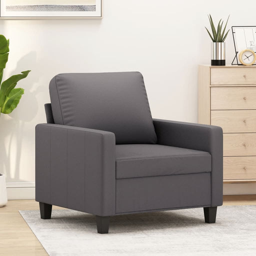 Canapea de o persoană, gri, 60 cm, piele ecologică - WALTI WALTI