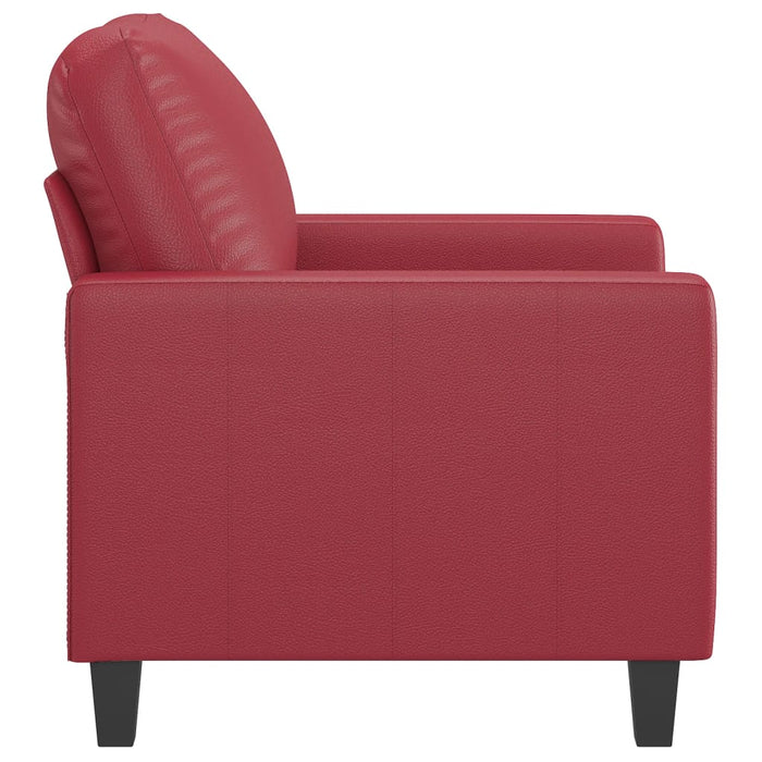 Canapea de o persoană, roșu vin, 60 cm, piele ecologică - WALTI WALTI