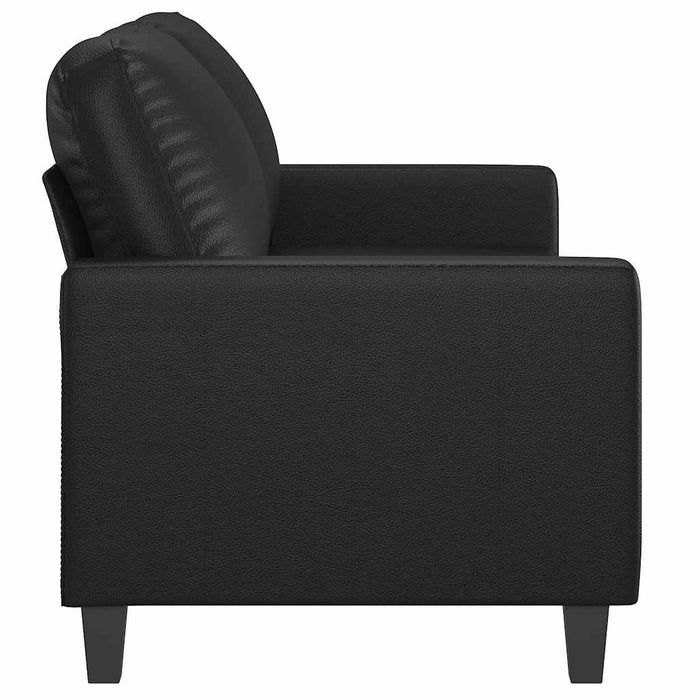 Canapea cu 2 locuri, negru, 140 cm, piele ecologică - WALTI WALTI