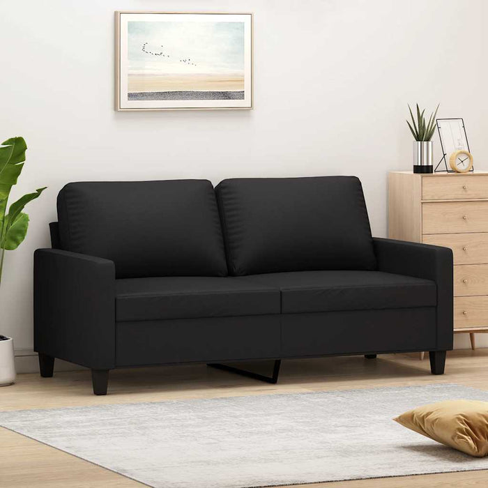 Canapea cu 2 locuri, negru, 140 cm, piele ecologică - WALTI WALTI