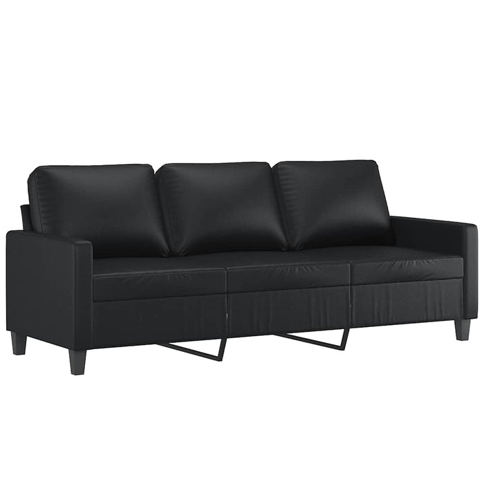 Canapea cu 3 locuri, negru, 180 cm, piele ecologică - WALTI WALTI