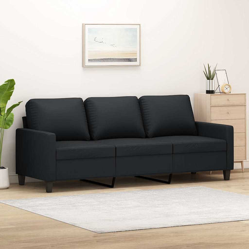 Canapea cu 3 locuri, negru, 180 cm, piele ecologică - WALTI WALTI