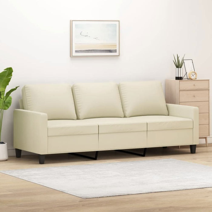 Canapea cu 3 locuri, crem, 180 cm, piele ecologică - WALTI WALTI