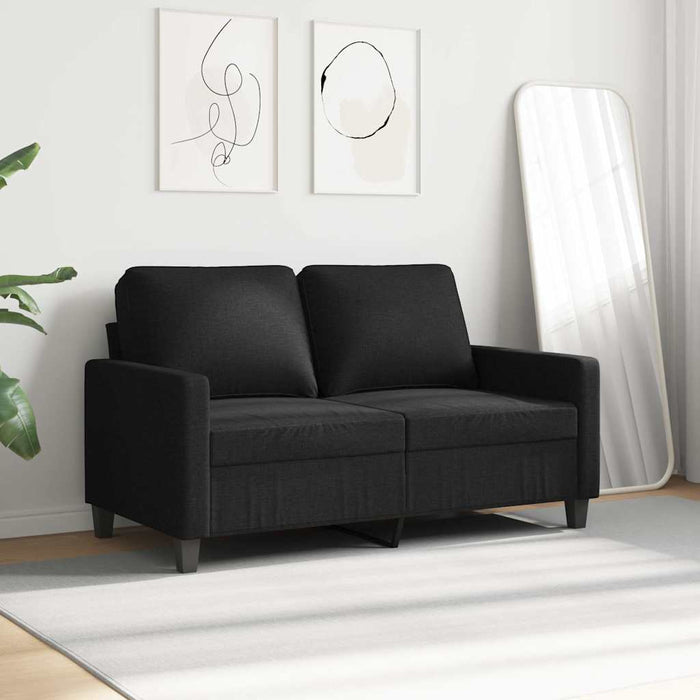 Canapea cu 2 locuri, negru, 120 cm, material textil WALTI