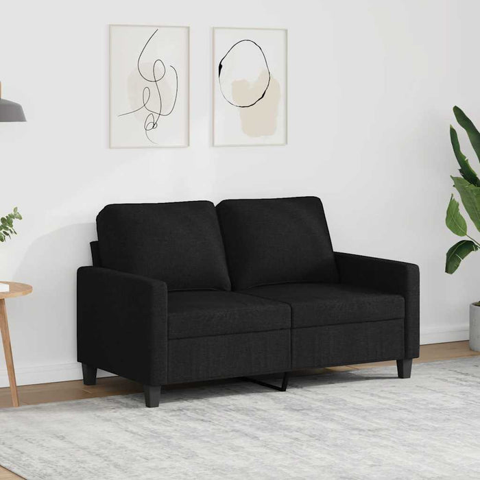 Canapea cu 2 locuri, negru, 120 cm, material textil WALTI