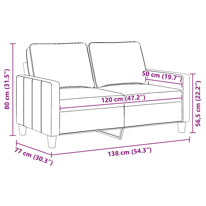 Canapea cu 2 locuri, gri taupe, 120 cm, material textil - WALTI WALTI