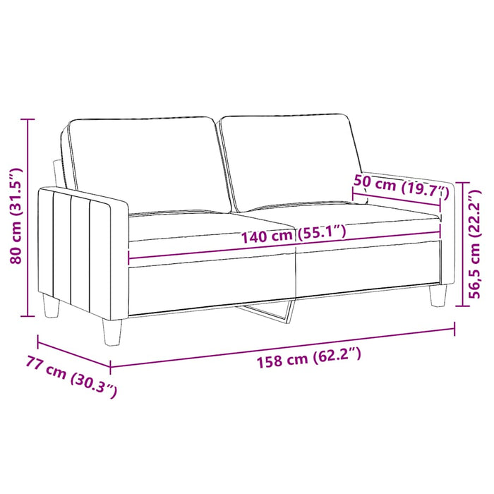 Canapea cu 2 locuri, maro, 140 cm, material textil - WALTI WALTI