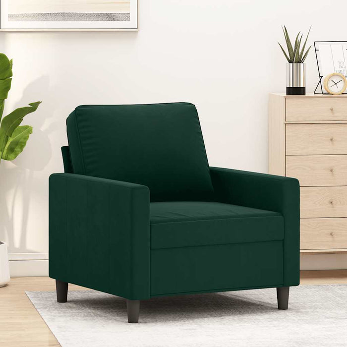 Fotoliu canapea, verde închis, 60 cm, catifea - WALTI WALTI