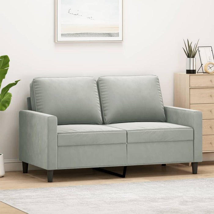 Canapea cu 2 locuri, gri deschis, 120 cm, catifea - WALTI WALTI