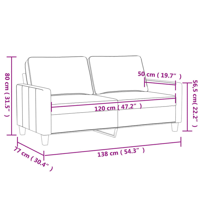 Canapea cu 2 locuri, roșu vin, 120 cm, catifea - WALTI WALTI