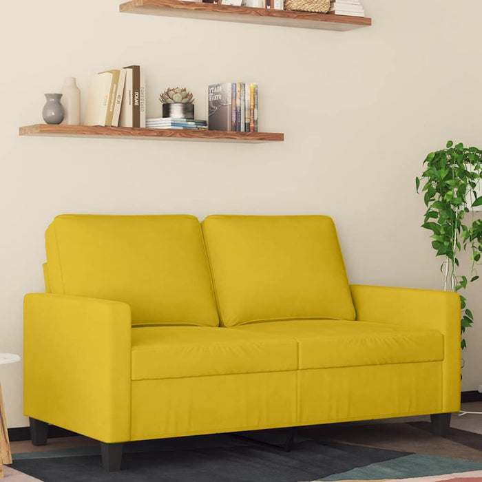 Canapea cu 2 locuri, galben, 120 cm, catifea - WALTI WALTI
