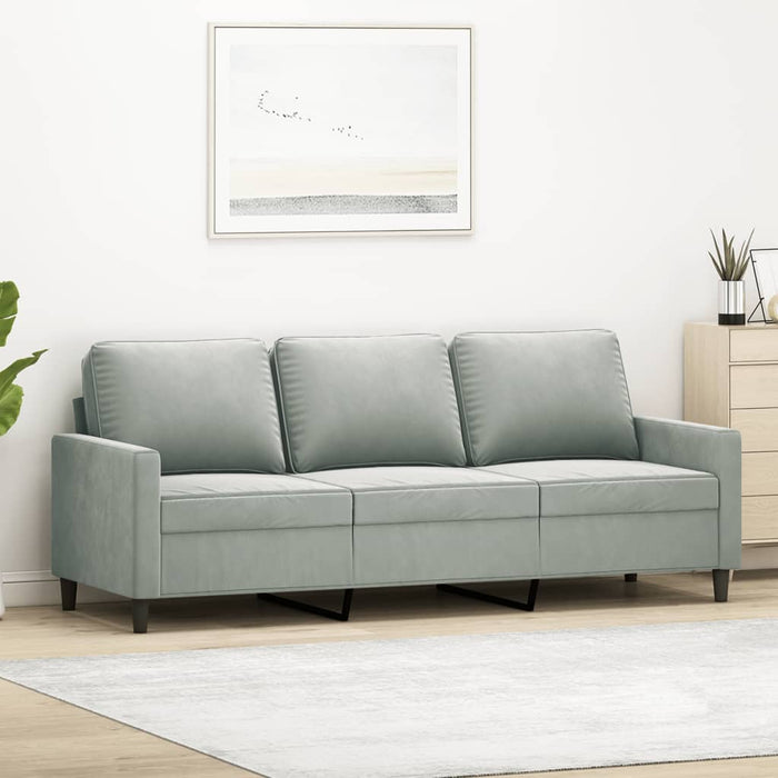 Canapea cu 3 locuri, gri deschis, material 180CM catifea WALTI