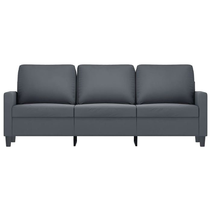 Canapea cu 3 locuri, gri închis, 180 cm, material catifea WALTI