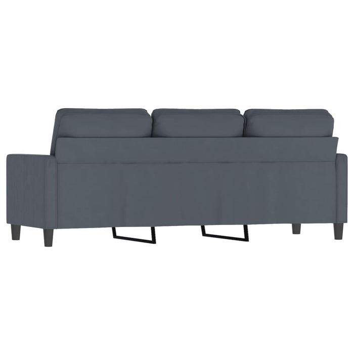 Canapea cu 3 locuri, gri închis, 180 cm, material catifea WALTI