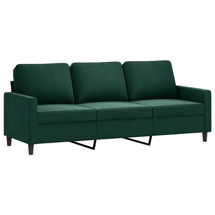 Canapea cu 3 locuri, verde închis, 180 cm, catifea - WALTI WALTI