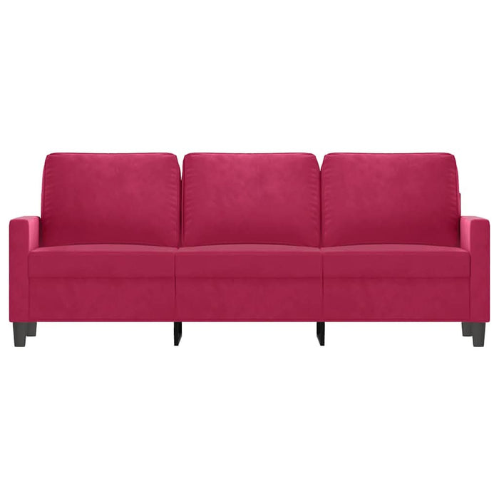 Canapea cu 3 locuri, roșu vin, 180 cm, material catifea - WALTI WALTI