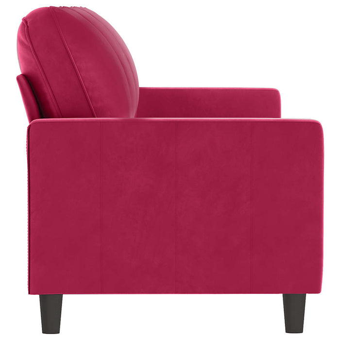 Canapea cu 3 locuri, roșu vin, 180 cm, material catifea - WALTI WALTI