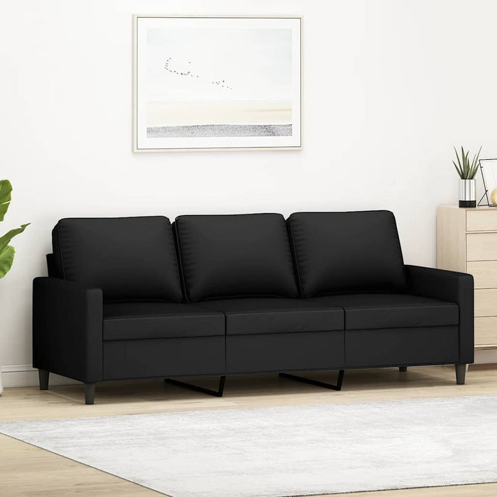 Canapea cu 3 locuri, Negru, 180 cm, catifea - WALTI WALTI