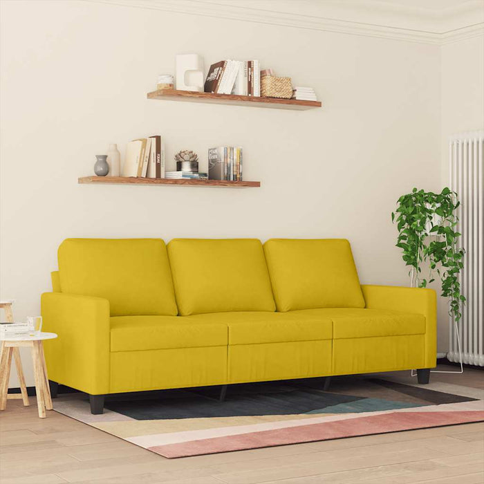 Canapea cu 3 locuri, galben, 180 cm, catifea WALTI