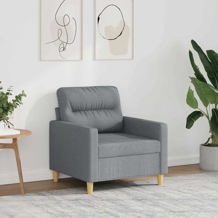 Fotoliu canapea, gri deschis, 60 cm, material textil WALTI