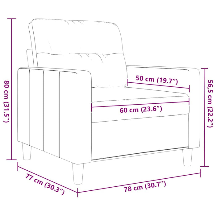 Fotoliu canapea, roșu vin, 60 cm, material textil - WALTI WALTI