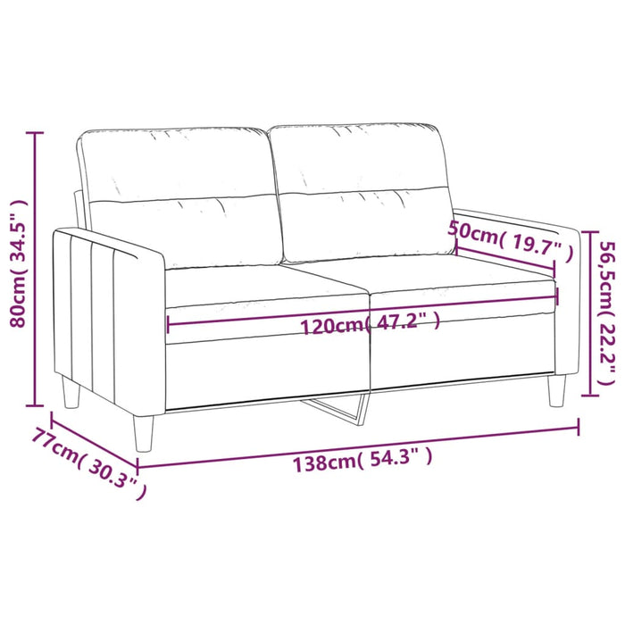 Canapea cu 2 locuri, crem, 120 cm, material textil - WALTI WALTI