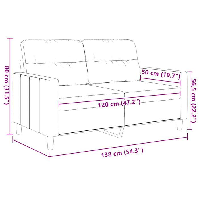 Canapea cu 2 locuri, crem, 120 cm, material textil - WALTI WALTI