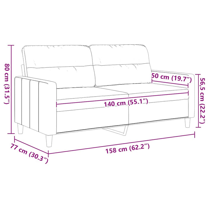 Canapea cu 2 locuri, gri închis, 140 cm, material textil - WALTI WALTI