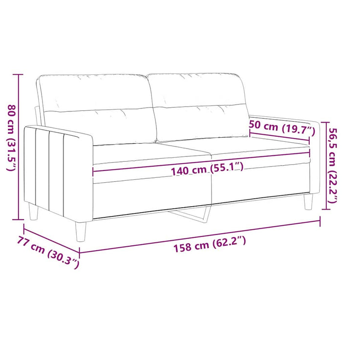 Canapea cu 2 locuri, maro, 140 cm, material textil - WALTI WALTI