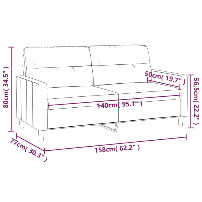 Canapea cu 2 locuri, roșu vin, 140 cm, material textil - WALTI WALTI